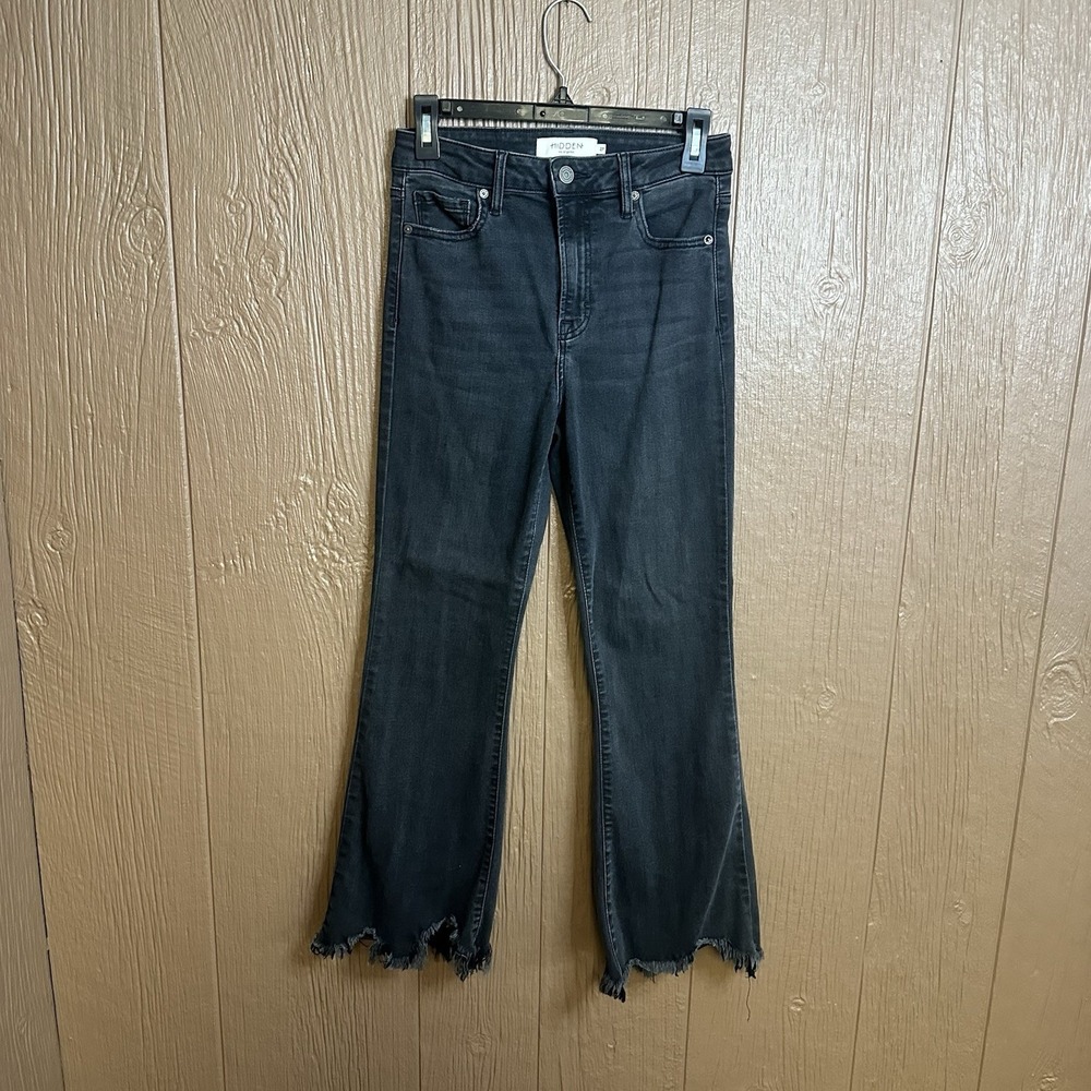 Hidden Happi Frayed Hem Cropped Flare Jean Sz 27‎ Edgy Versatile Streetwear